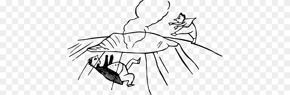 Edward Lear Drawing Volcano Accident, Animal, Person Free Png Download