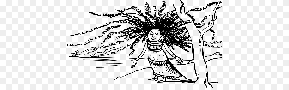 Edward Lear Drawing Woman With Wild Hair, Art, Person, Face, Head Free Png Download