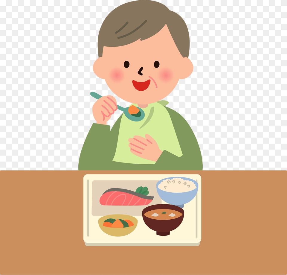 Edward Senior Man Is Eating A Meal Clipart, Spoon, Cutlery, Dish, Food Free Transparent Png