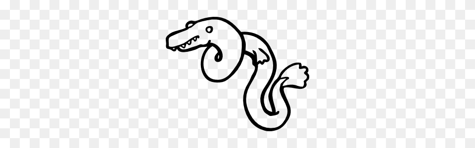 Eel Outline Sticker, Animal Png