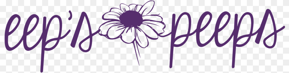 Eepspeepslogo African Daisy, Purple, Text, Handwriting, Light Png Image