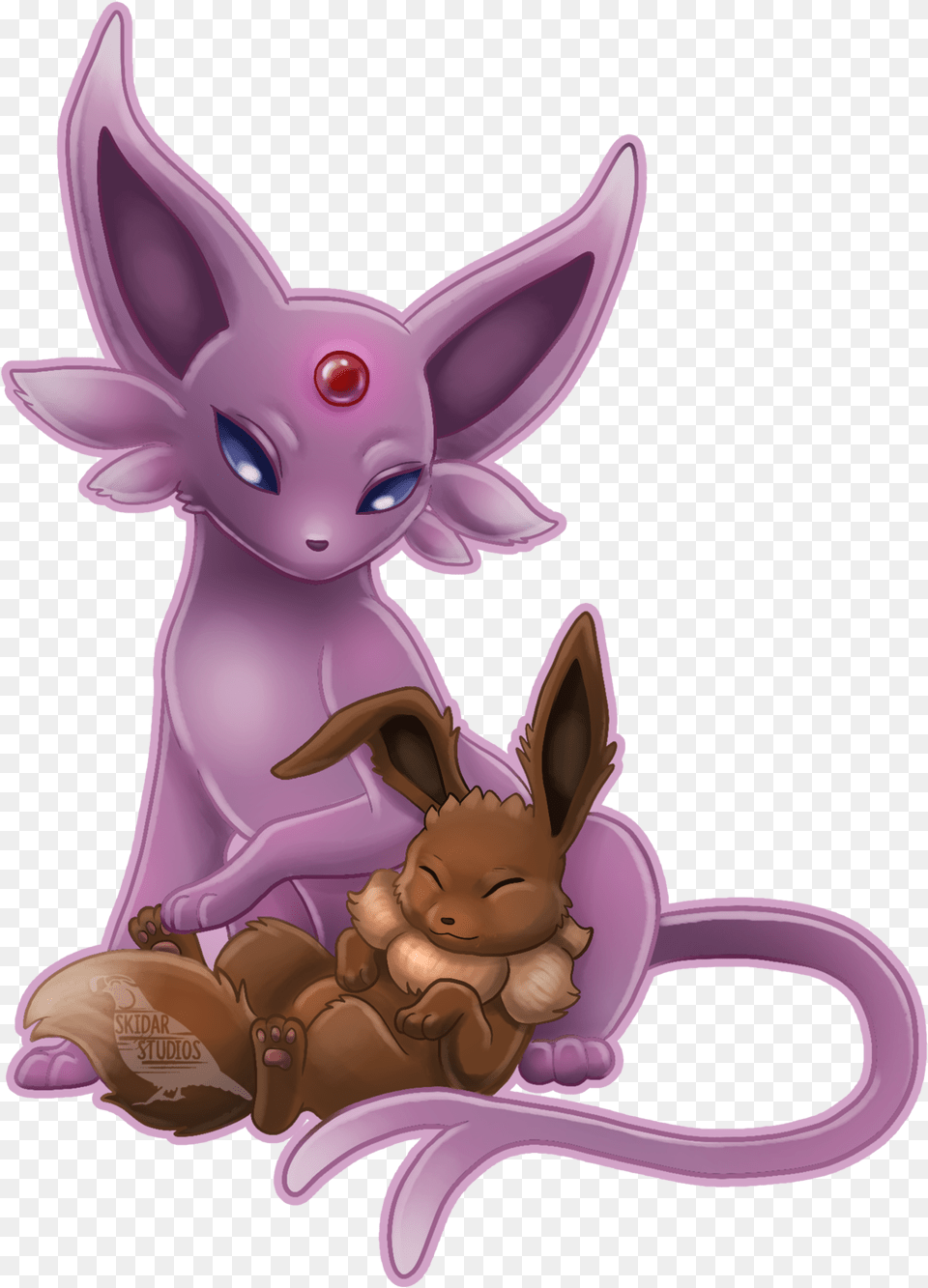 Eevee Amp Espeon, Purple, Animal, Cat, Mammal Png