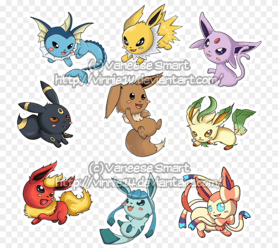 Eevee Evolutions Can You Name All Their Types All Of Pokemon Eevee Evolution All, Book, Comics, Publication, Toy Png
