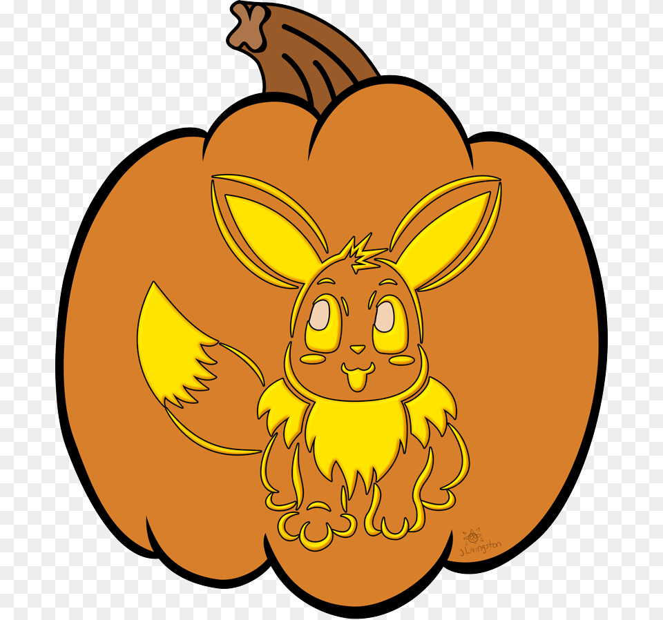 Eevee Jack O Lantern By Memimouse Graphic Eevee Jack O Lantern, Produce, Plant, Pumpkin, Vegetable Free Png