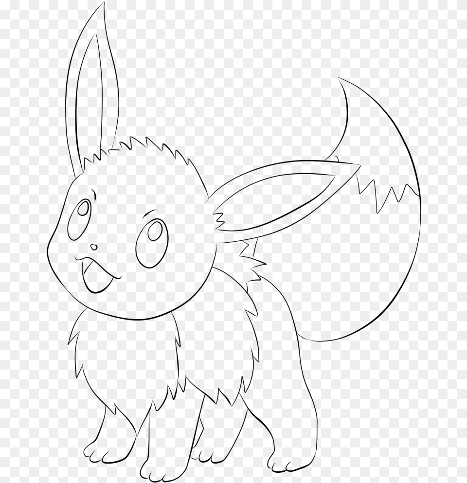 Eevee Lineart By Lilly Gerbil Eevee Lineart, Silhouette, Person Free Transparent Png