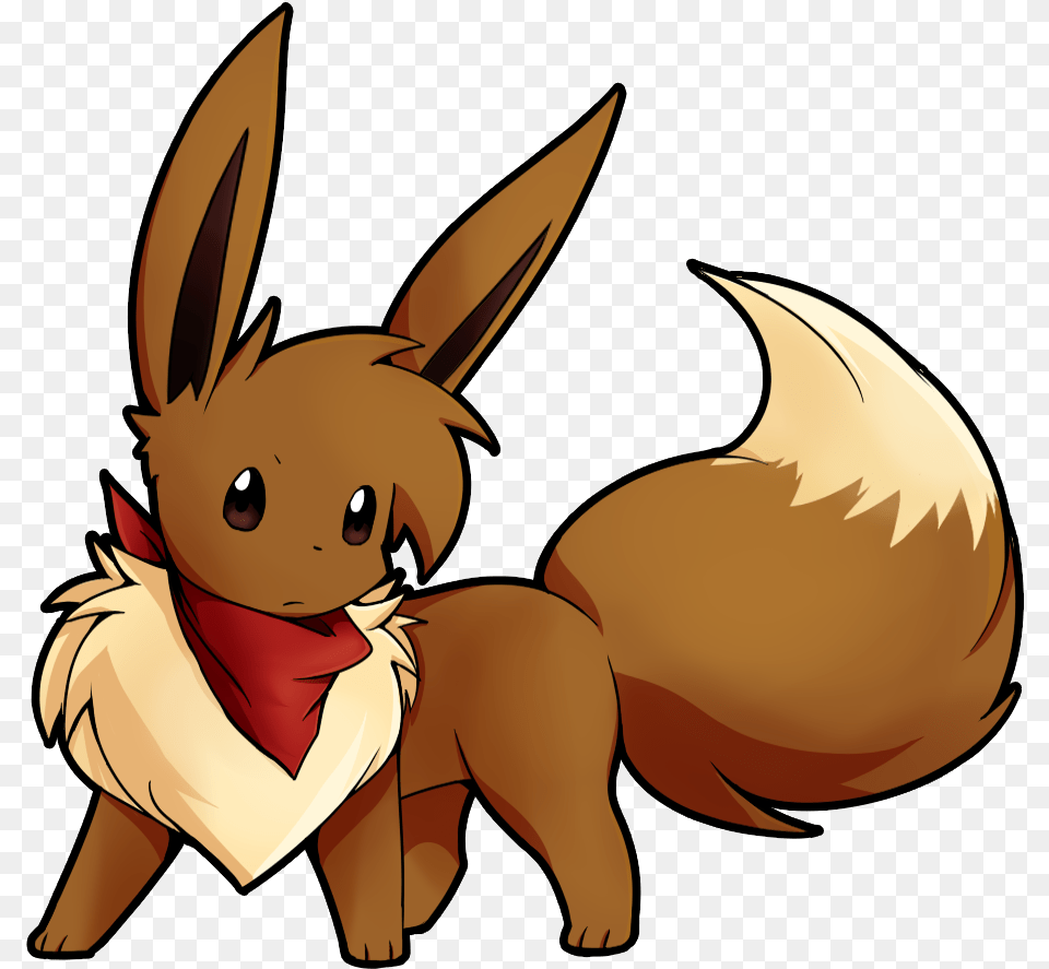 Eevee With A Red Scarf, Face, Head, Person, Animal Free Transparent Png