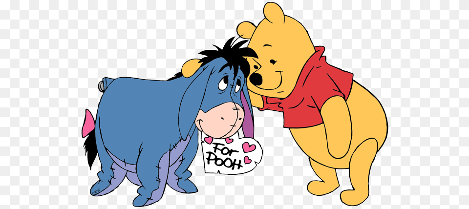 Eeyore Gives Pooh A Valentine, Animal, Mammal, Wildlife, Bear Free Png Download