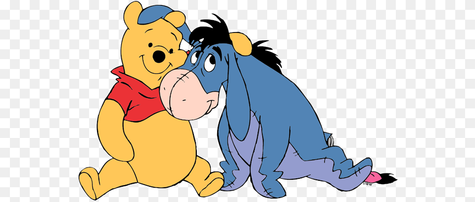 Eeyore Pooh Eeyore Hugging Hugging Eeyore And Pooh, Cartoon, Baby, Person, Face Free Transparent Png