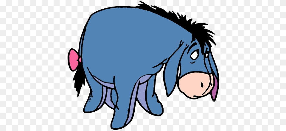 Eeyore Smiling Side View Sitting Down Smiling Looking, Animal, Hog, Mammal, Pig Png Image