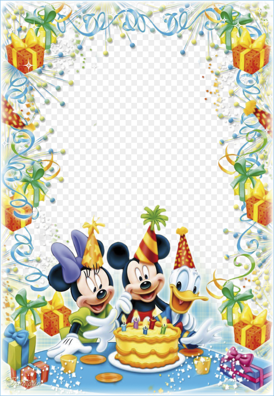 Efecto De Fotos De La Categora Mickey Mouse Edible Photo Cake Topper Sheet Birthday, Birthday Cake, Cream, Dessert, Food Free Png Download