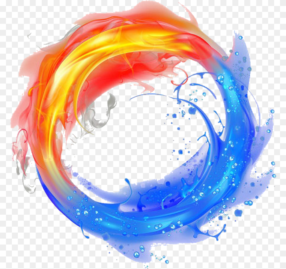 Efeito Fire Flames Ice Fogo Chamas Gelo Blue Fire Circle, Pattern, Art, Graphics, Person Png Image