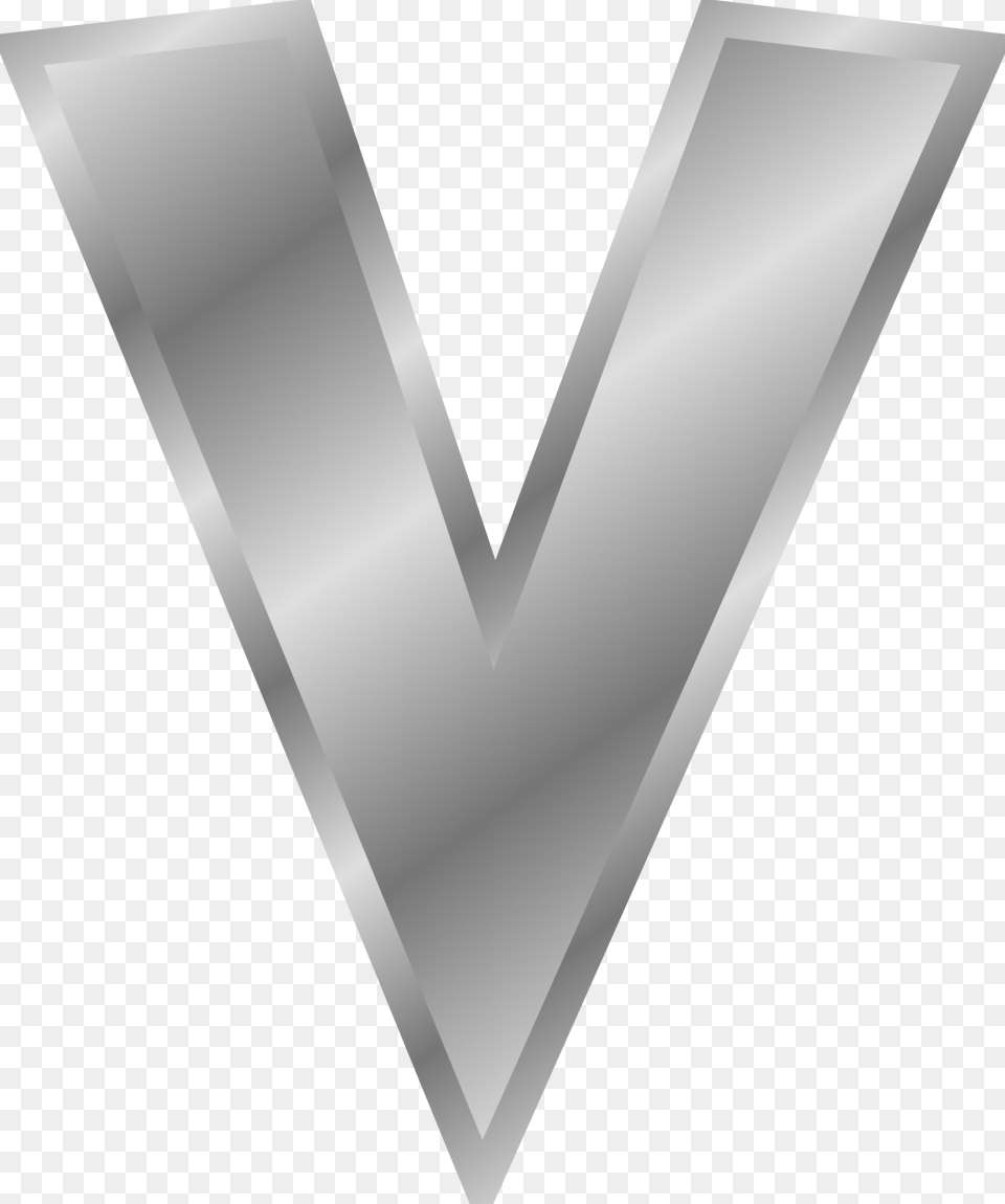 Effect Letter Alphabet Image Letter V Silver, Triangle Free Png