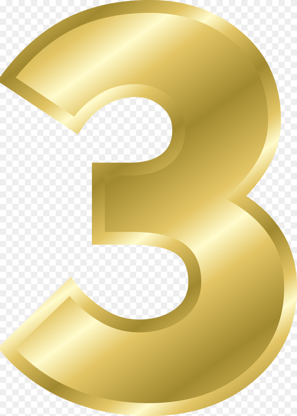 Effect Letters Alphabet Big Number 3 Gold Clipart, Symbol, Text, Disk Free Transparent Png