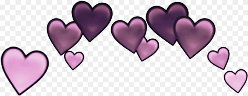 Effects Heartcrown Pink Dark Purple Remixed Hearts Pink Heart Crown Transparent Free Png Download