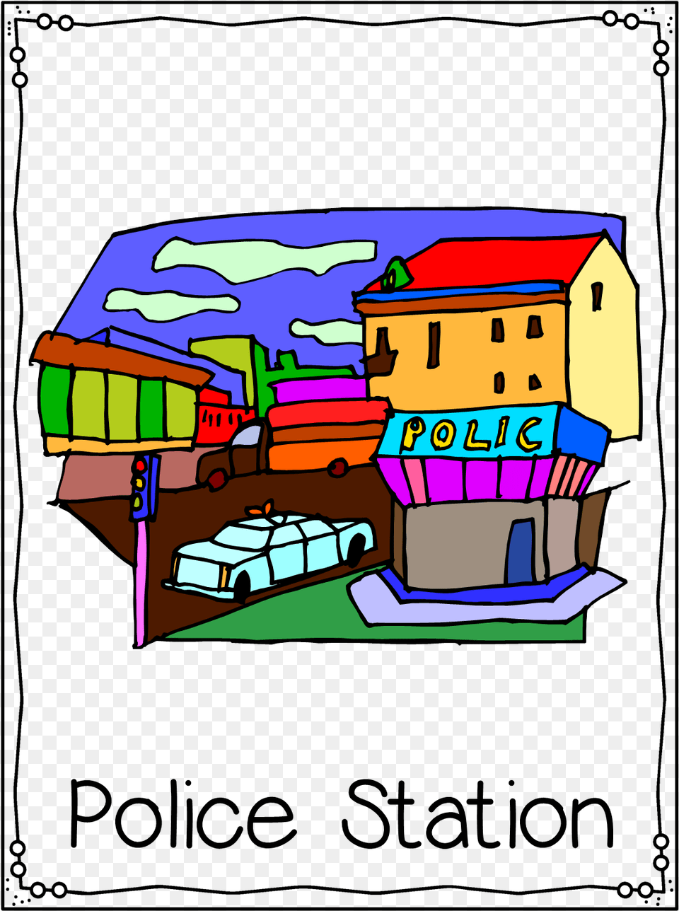 Efl Elementary Teachers Town Flash Card Nouns Places, Art, Car, Transportation, Vehicle Free Png