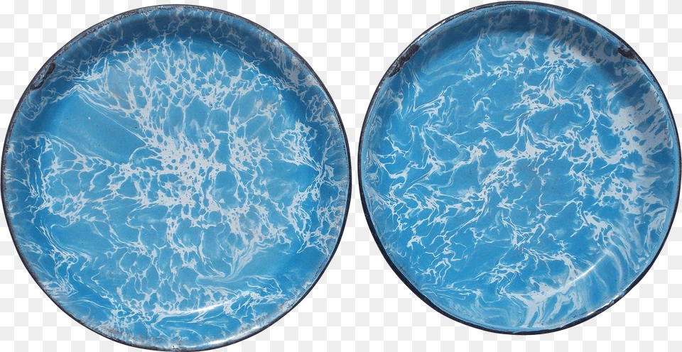 Egg Blue Swirl Two Sided Enamel Vintage Graniteware Circle, Art, Porcelain, Pottery, Plate Png