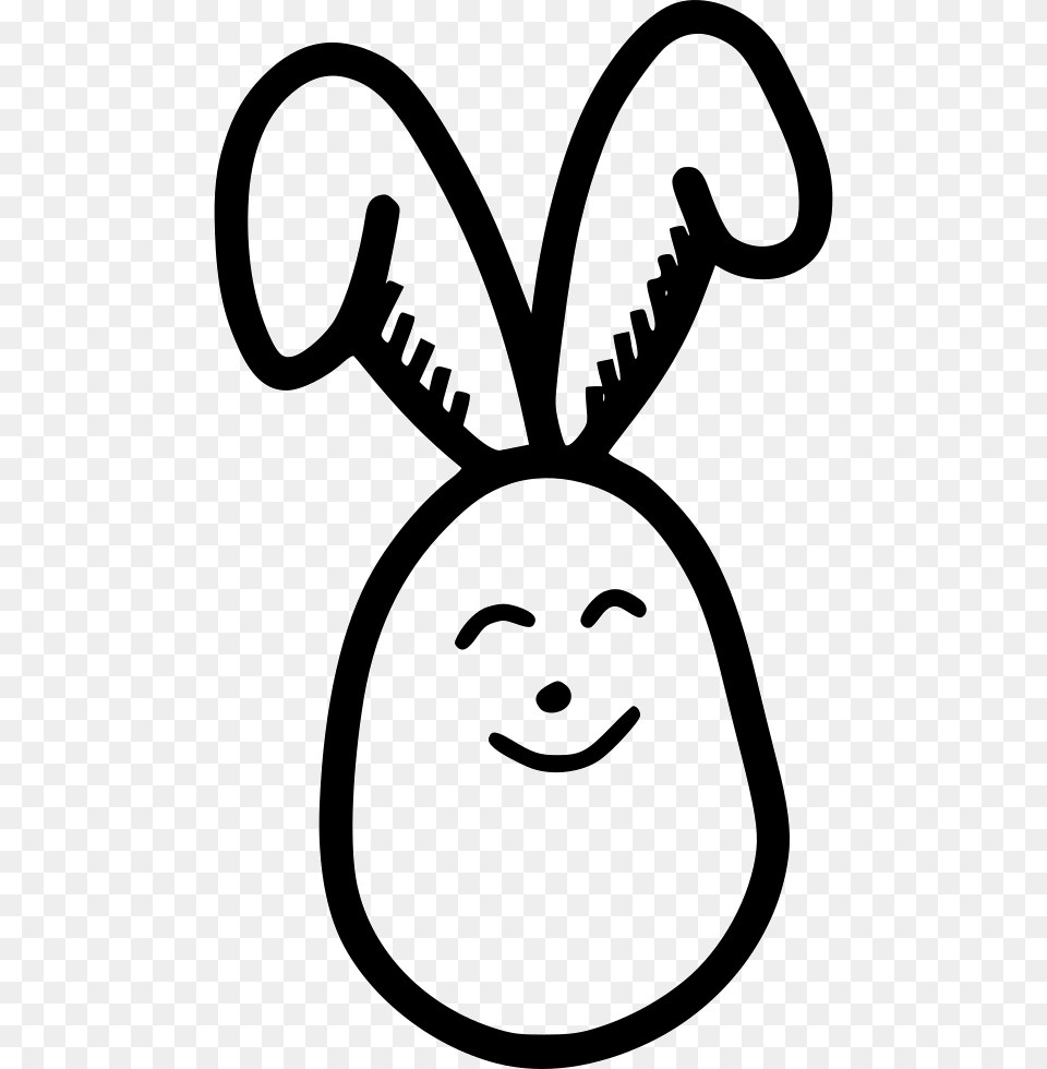 Egg Bunny Rabbit Ears Paschal Decorated Rabbit, Stencil, Smoke Pipe Free Png Download