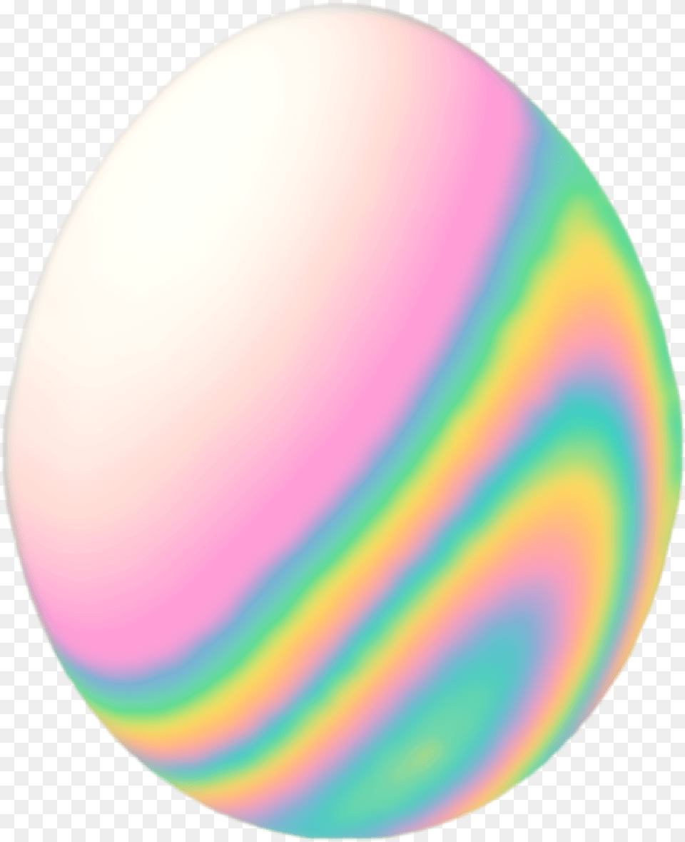 Egg Emoji Easter Holo Sticker By Dinaaaaaah Circle, Disk, Easter Egg, Food Png Image