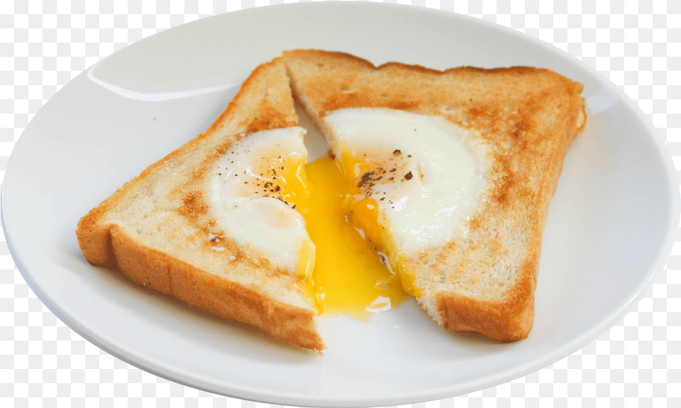 Egg On Toast, Food, Plate, Bread Png