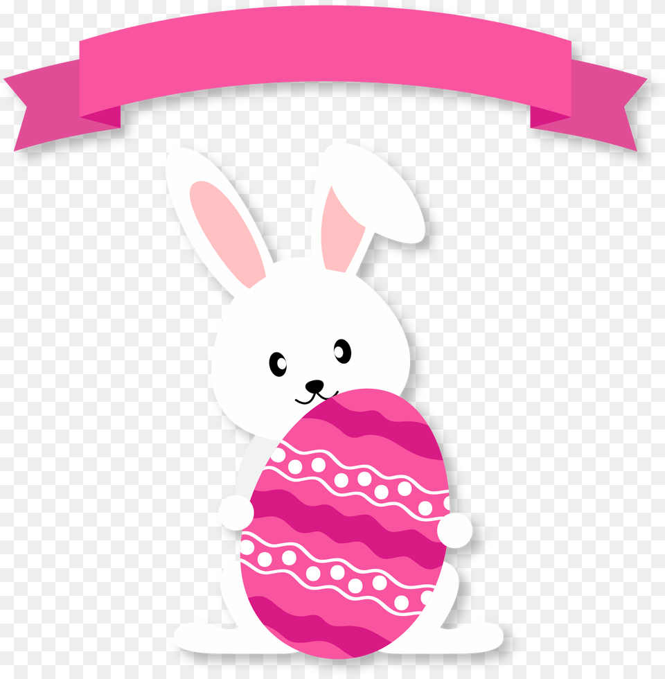 Egg Rabbit With Bunny Ribbon Easter Clipart Feliz Pascoa Clinica De Olhos, Nature, Outdoors, Snow, Snowman Free Png Download