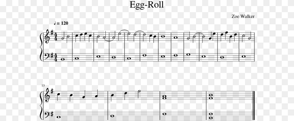 Egg Roll Checker Dance Piano Sheet Music, Gray Png