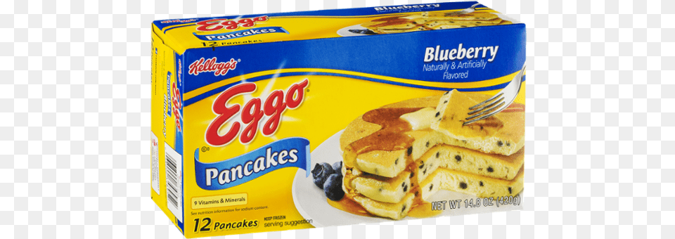 Eggo Blueberry Pancakes Eggo Chocolate Chip Pancakes, Bread, Food, Cutlery, Fork Free Png