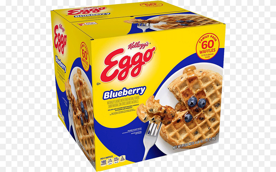 Eggo Blueberry Waffles 60 Ct U2022 Thirstyrun Eggo Blueberry Waffles, Cutlery, Fork, Food, Waffle Png Image