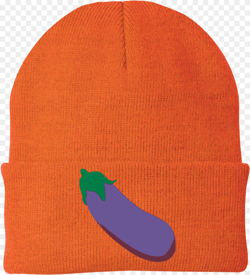 Eggplant Emoji One Size Fits Most Knit Cap Beanie, Clothing, Hat, Animal, Bird Png