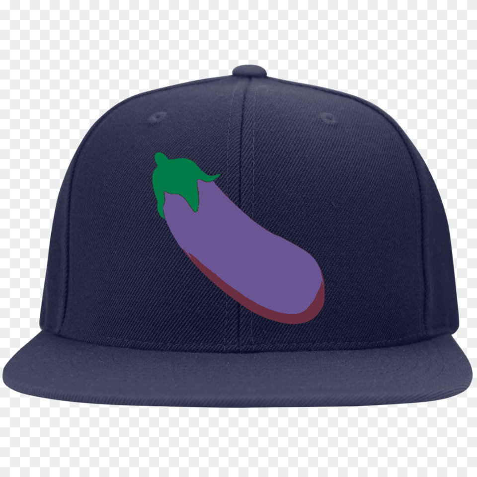 Eggplant Emoji Sport Tek Flat Bill High Profile Snapback Hat, Baseball Cap, Cap, Clothing, Food Free Png Download