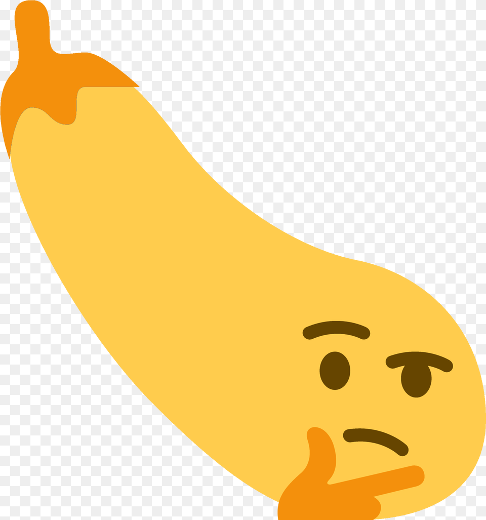 Eggplant Emoji Thinking Eggplant Emoji, Banana, Food, Fruit, Plant Free Transparent Png