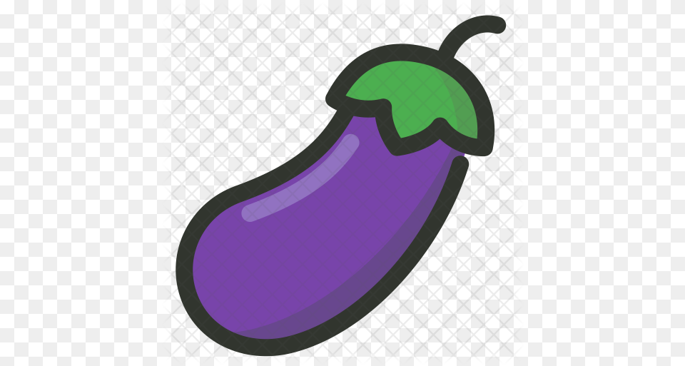 Eggplant Icon Of Colored Outline Style Eggplant Icon, Food, Produce, Plant, Vegetable Png Image