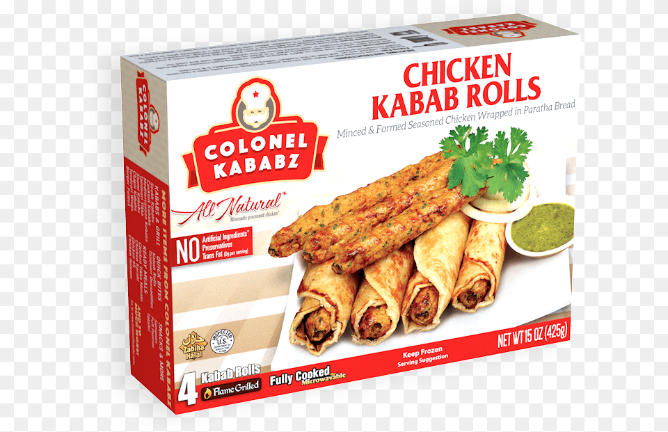 Eggroll Colonel Kababz Chicken Seekh Kabab, Food, Lunch, Meal, Hot Dog Png Image