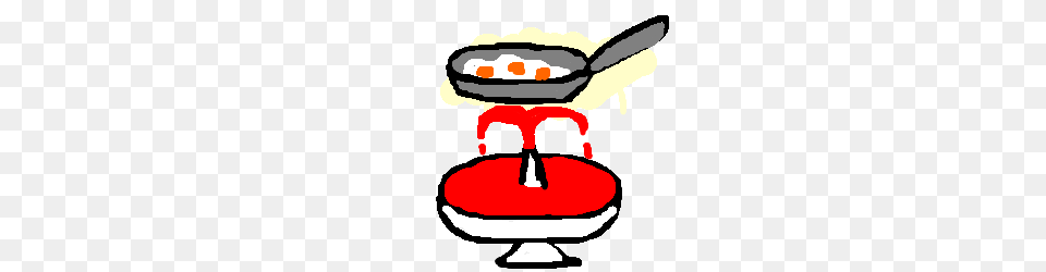 Eggs On A Cast Iron Pan Over Fountain Of Blood, Meal, Food, Cooking Pan, Dish Free Png