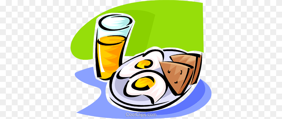 Eggs Toast And A Glass Of Orange Juice Royalty Free Vector Clip, Alcohol, Beer, Beverage, Disk Png