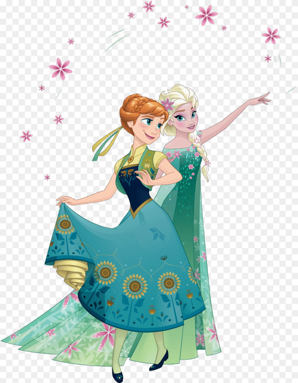 Egipciaca 2d Anna And Elsa From Frozen Fever Elsa E Anna Frozen Fever, Clothing, Dress, Adult, Person Png Image