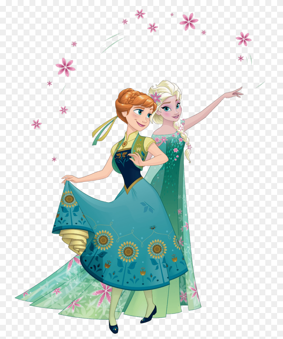 Egipciaca Anna And Elsa From Frozen Fever, Dress, Clothing, Woman, Person Free Png Download