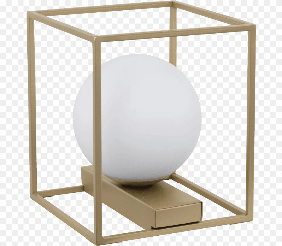 Eglo Vallaspra Champagne Gold Globe Table Lamp Square Metal Candle Holder, Sphere Png Image