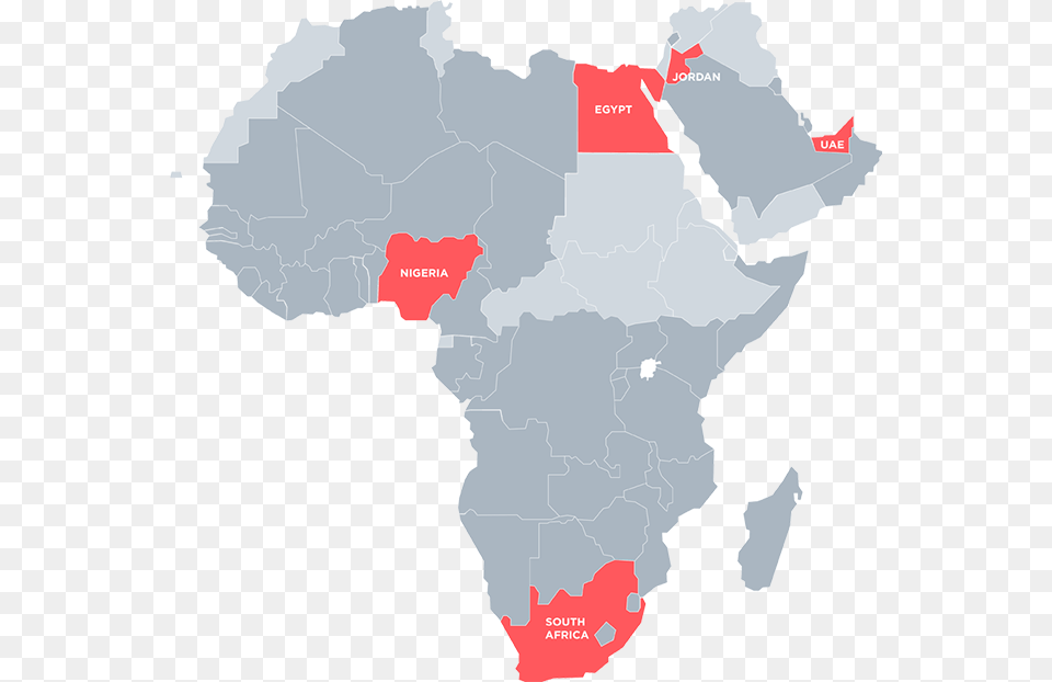 Egypt And South Africa Leaves Nigeria The Third Of Middle East And Africa Map, Chart, Plot, Atlas, Diagram Free Transparent Png