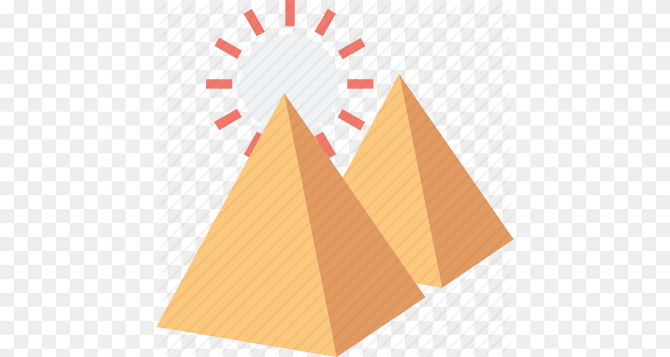 Egypt Giza Great Pyramids Pyramids Sunlight Icon, Triangle, Architecture, Building, Pyramid Free Transparent Png