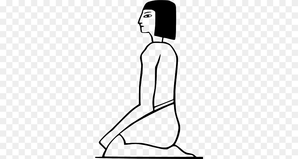 Egypt Kneeling Servant, Person, Back, Body Part, Art Free Png Download