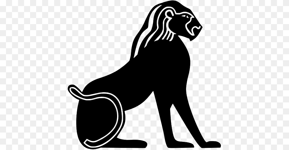 Egypt Lion Statue, Stencil, Animal, Kangaroo, Mammal Png Image