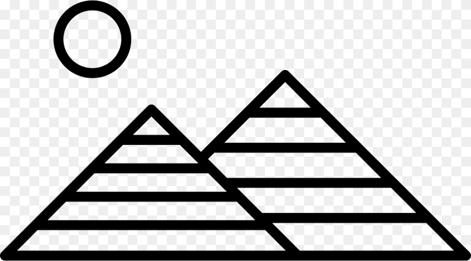 Egypt Pyramids Svg Icon Egyptian Egyptian Pyramid Clipart Black And White, Triangle, Device, Grass, Lawn Png Image