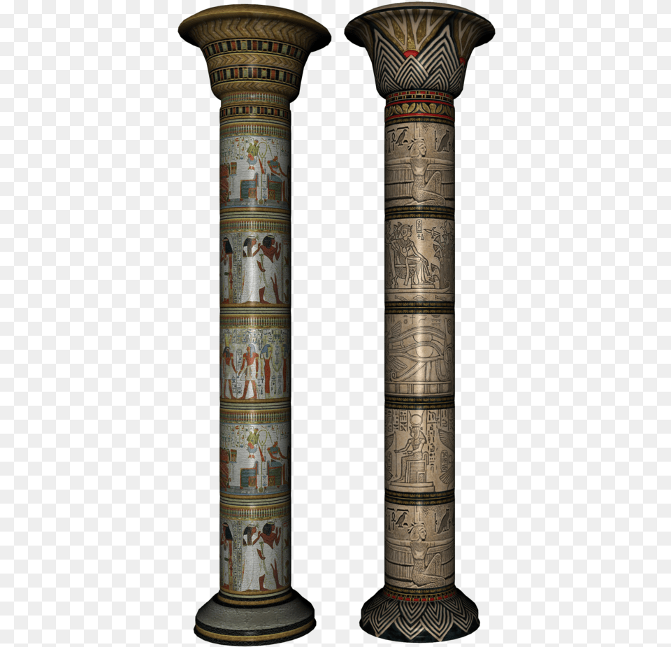 Egyptian Columns Egyptian Pillars, Architecture, Pillar, Person Png Image