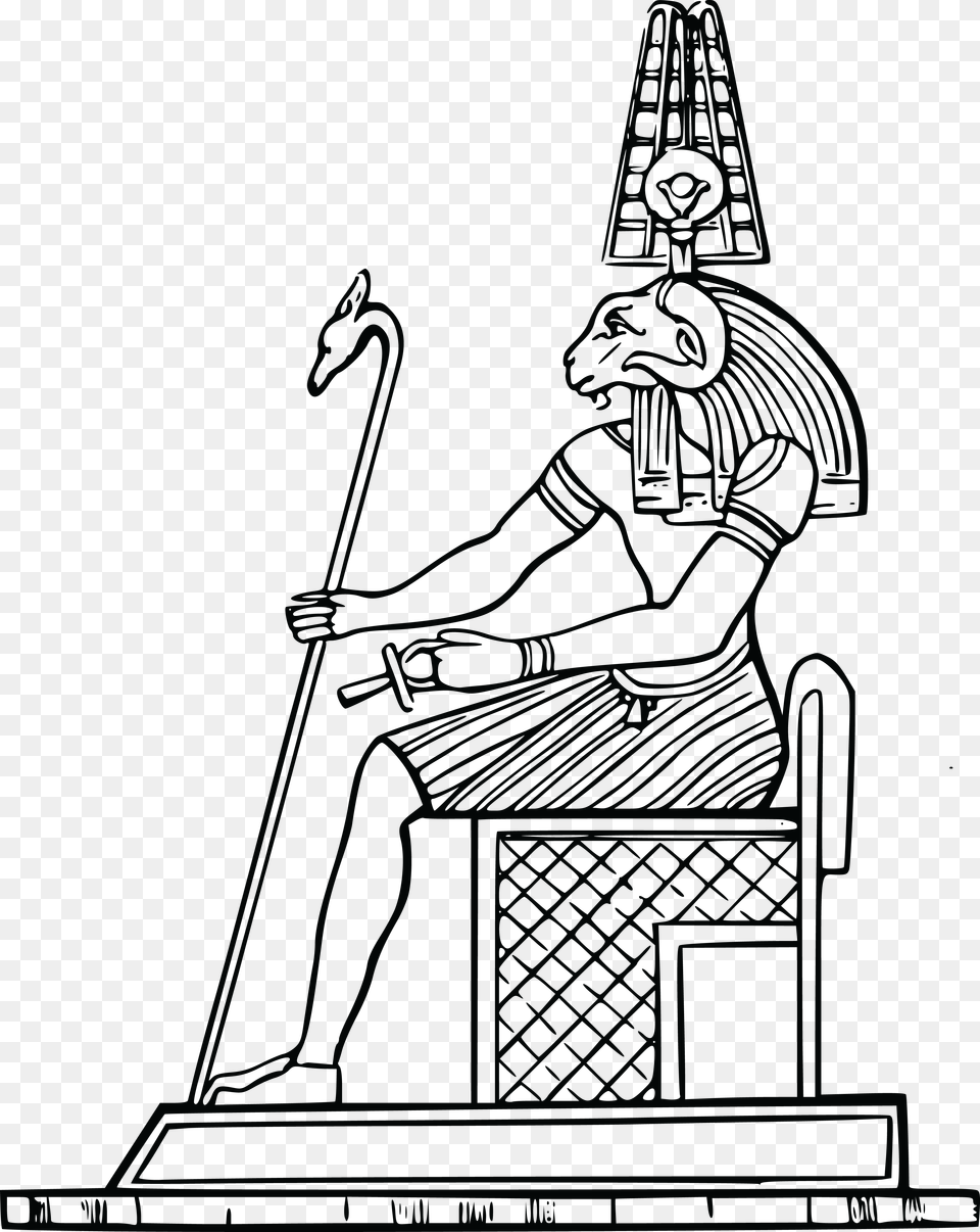 Egyptian God Amon, Kneeling, Person, Art Free Png Download