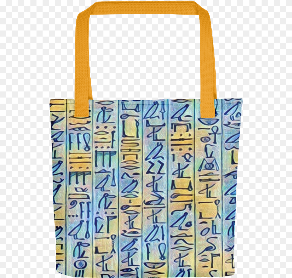 Egyptian Hieroglyphics Bluegold Tote Bag Egyptian Hieroglyphic Dictionary By Budge E A Wallis, Accessories, Handbag, Purse, Tote Bag Png