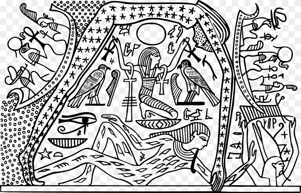 Egyptian Hieroglyphics History Seb Nut Heaven Geb And Nut, Gray Free Png
