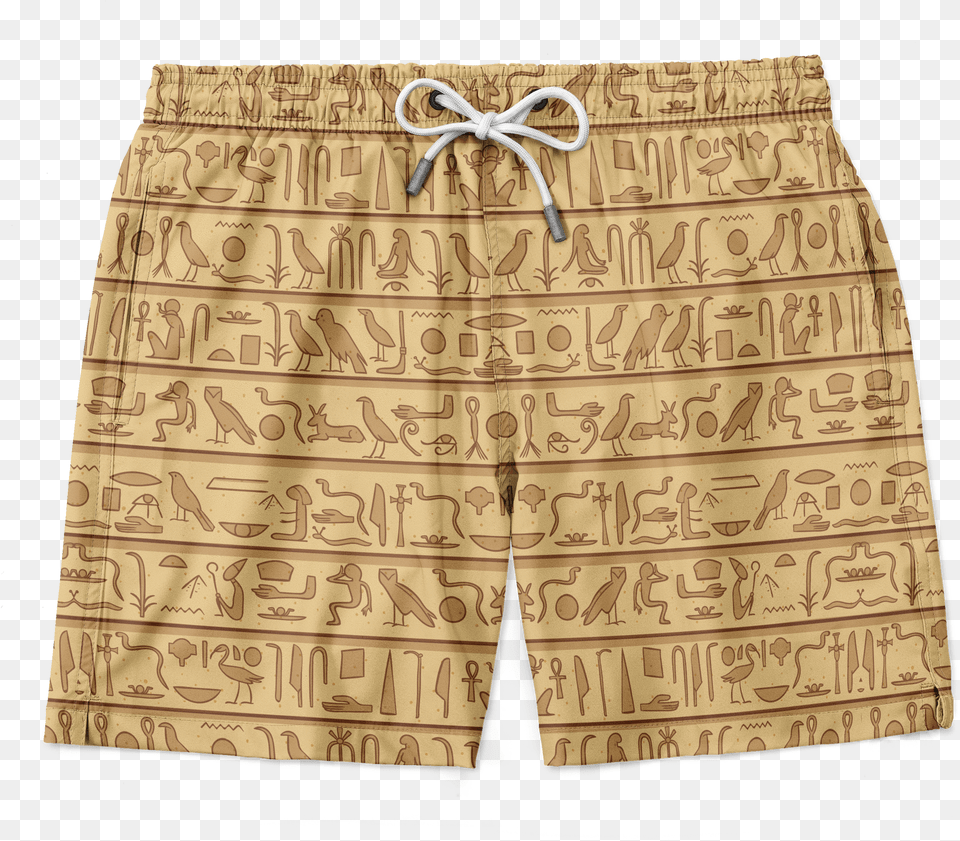 Egyptian Hieroglyphics Shorts Board Short, Clothing, Swimming Trunks, Animal, Bird Free Transparent Png
