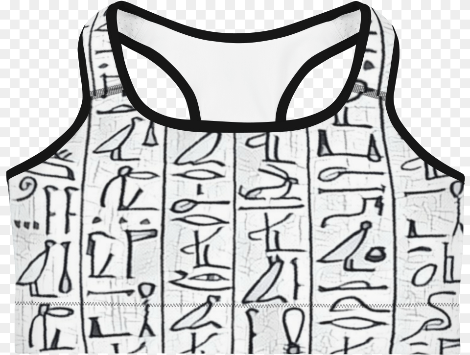 Egyptian Hieroglyphics Sports Bra Bra, Clothing, Vest Free Png Download