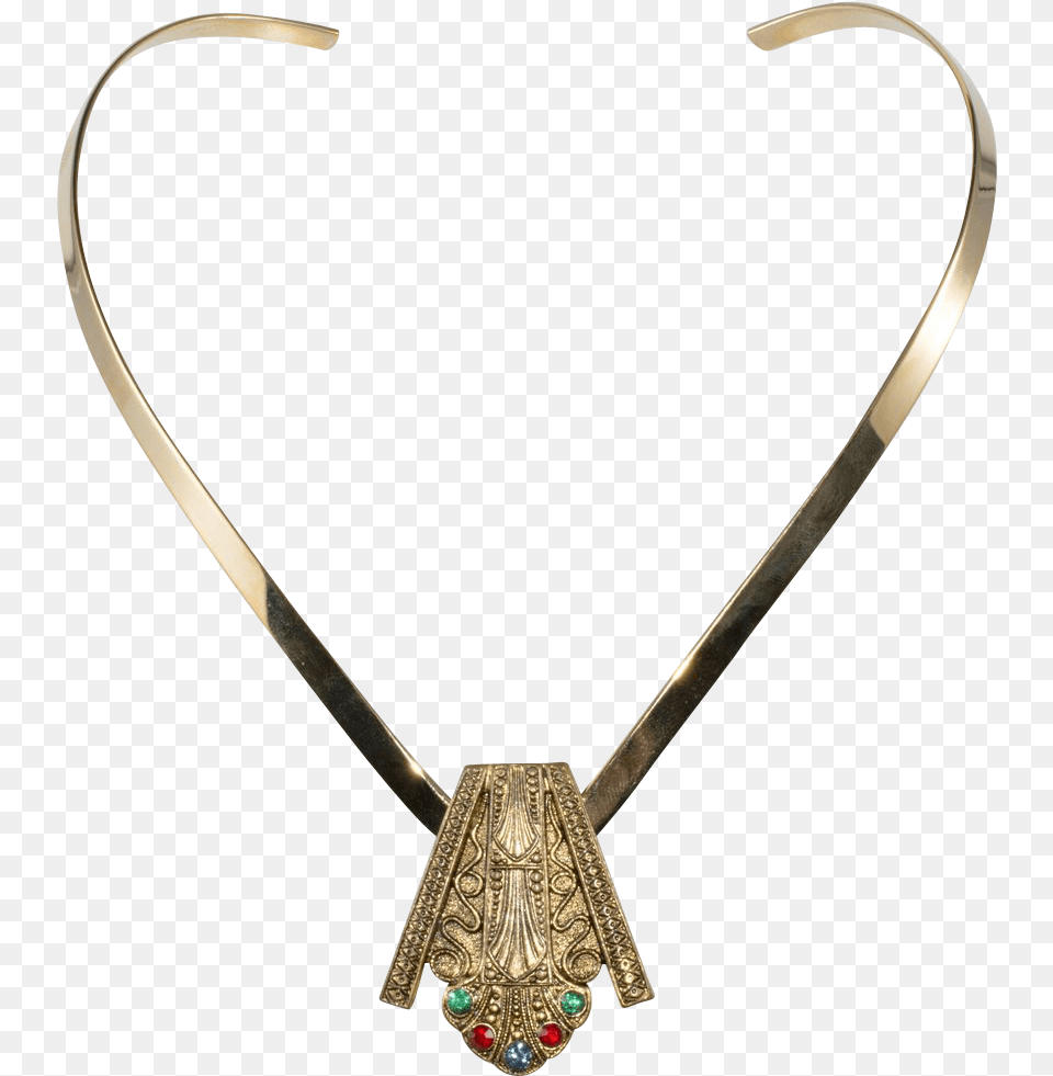 Egyptian Revival Art Deco Dress Clip W Collar Necklace Choker, Accessories, Jewelry, Pendant, Blade Free Transparent Png