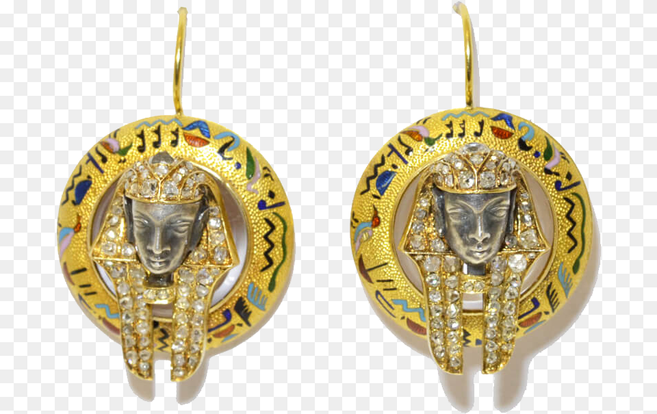 Egyptian Revival Earrings Earrings, Accessories, Earring, Gold, Jewelry Free Png Download